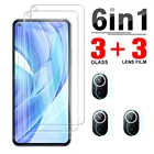 6 в 1 полное покрытие Защитная пленка для экрана из закаленного стекла для Xiaomi Mi 11 Lite 4G или 5G для фотоаппаратов Защитное стекло для Xiaomi для спортивной камеры Xiao Mi11 11 Lite