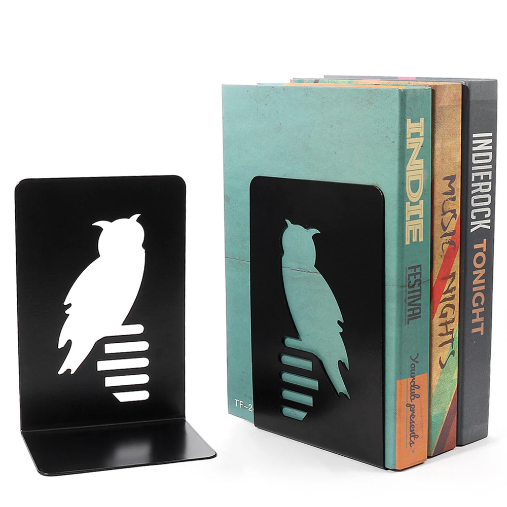 

Newest Metal Bookend Shelf Birds Bookend Holder Office Supplies Home Decoration High Quality Cute Book Stand