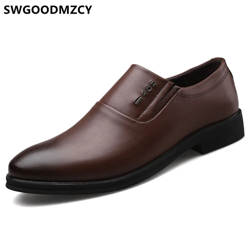 Строгие кожаные туфли для мужчин лоферы офисная обувь мужские классические