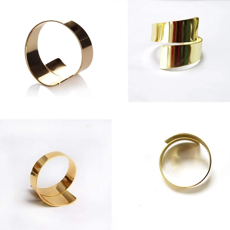

Napkin Ring,Napkin Holder for Wedding Christmas Party Dinner Table Decor 15 Pcs (Geometric Gold Circle)