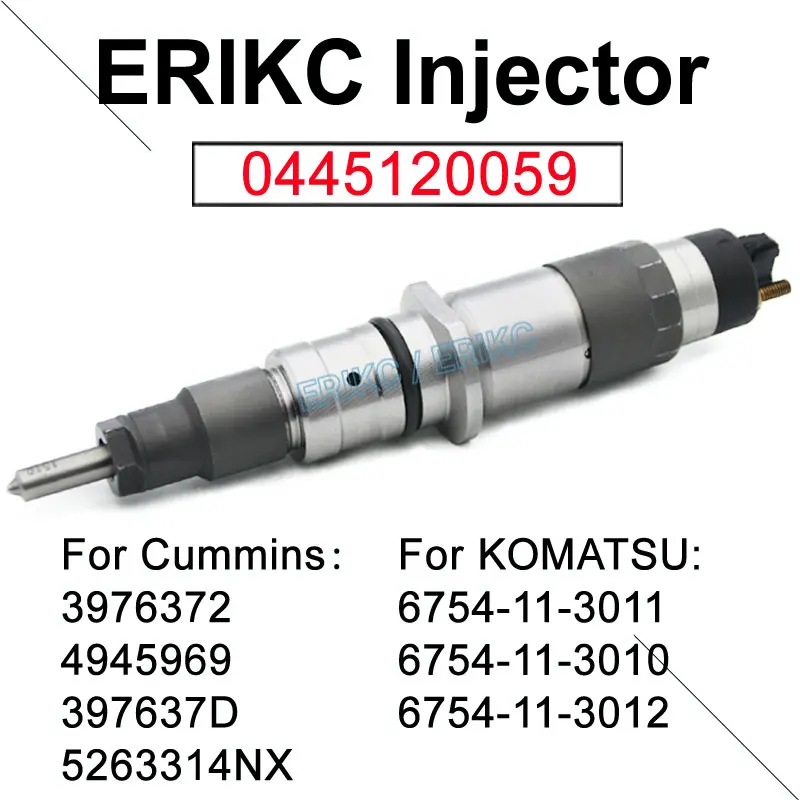 High Quality Original Injector 0445120059 3976372 Diesel Injector 6754-11-3011 for KOMATSU 200-8 Cummins QSB 6.7 6754-11-3012