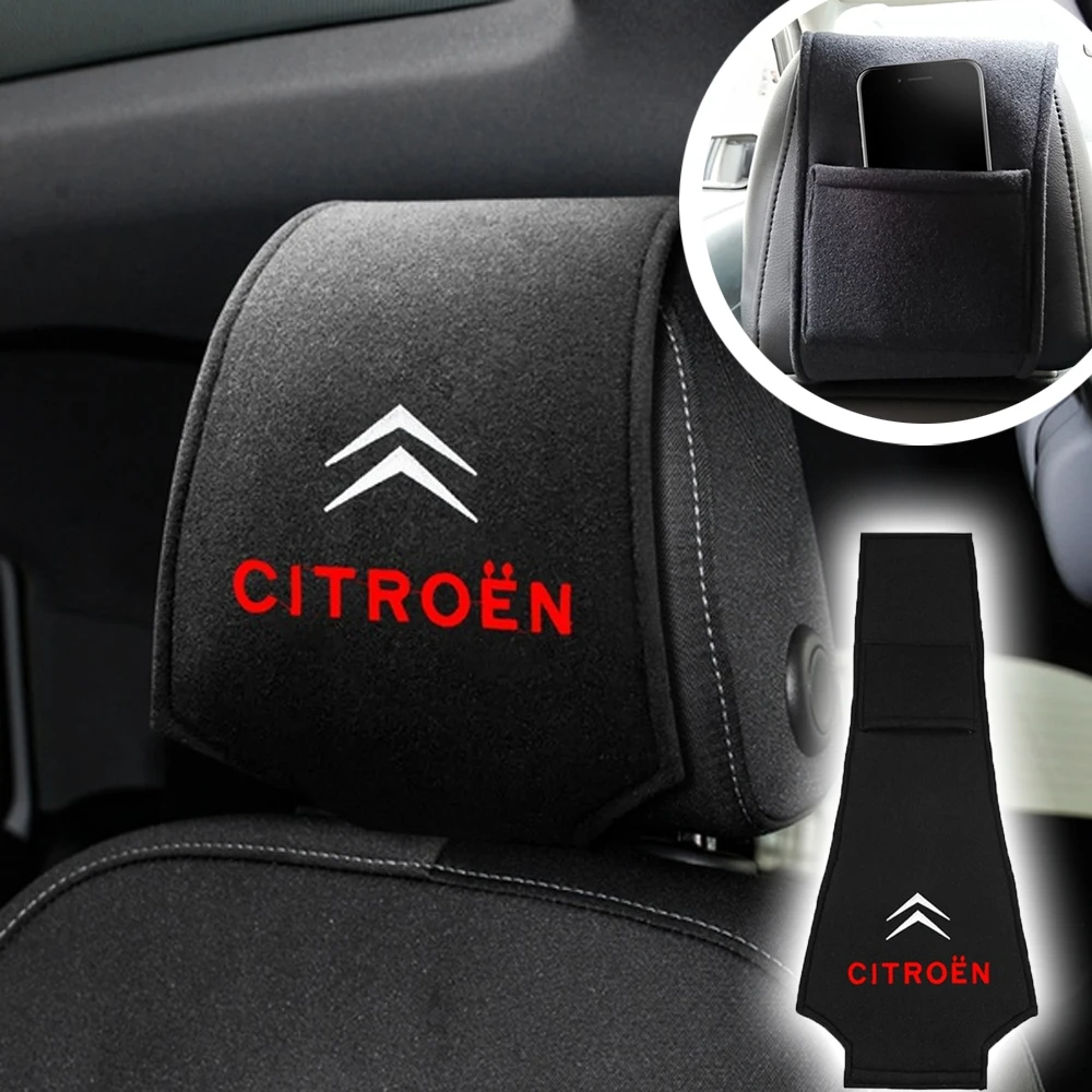 

Car Seat Neck Support Covers Headrest Head Holder Pillow Cover Padding For Universal Car CITROEN C4 C1 C5 C3 C6 C8 DS C-ELYSEE