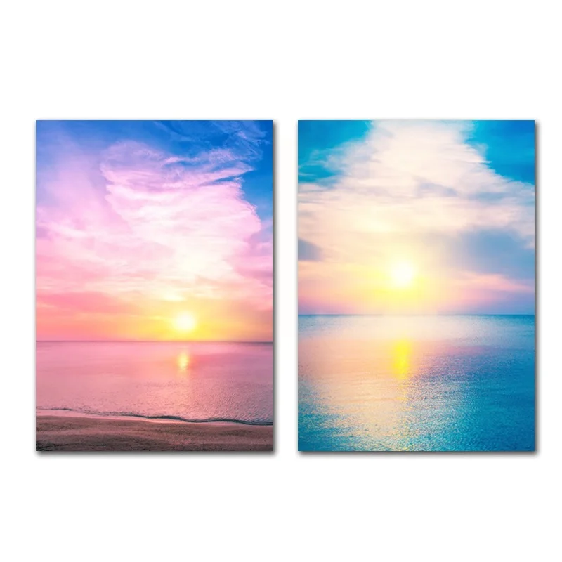 

Seascape Nordic Poster Modern Ocean Sunset Natural Scenery Paintings For Living Room Home Decoration Canvas Art Wall Pictures