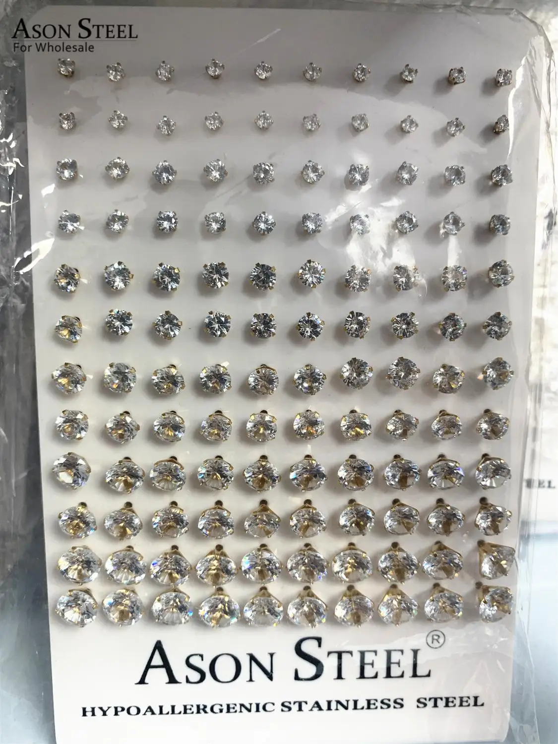 Круглые серьги ASONSTEEL золотого/серебряного цвета 60 парт/лот из нержавеющей стали