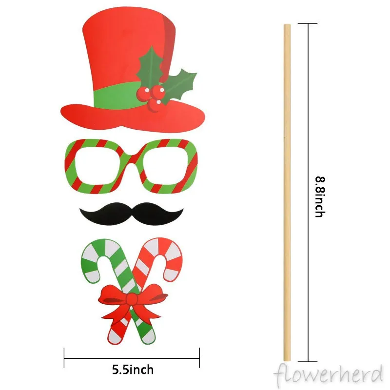 32 шт./лот Рождественские фото реквизит борода усы вечерние украшения новогодние