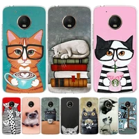 Cute animal cat coffee Phone For Motorola G30 Power Play Capa Moto One Fusion Plus Vision Cover Capa Shell