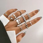 FNIO 2022, винтажные серебряные кольца на палец в стиле панк, минималистичные геометрические металлические кольца для женщин и девушек, бижутерия для вечеринки, женские Украшения