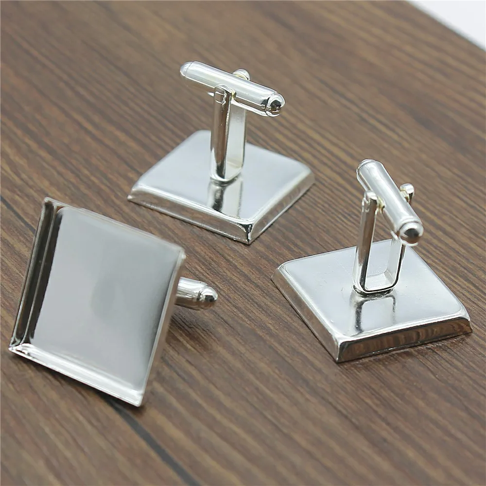 

Accessories for jewelry charm DIY 16mm square cufflinks 3pcs