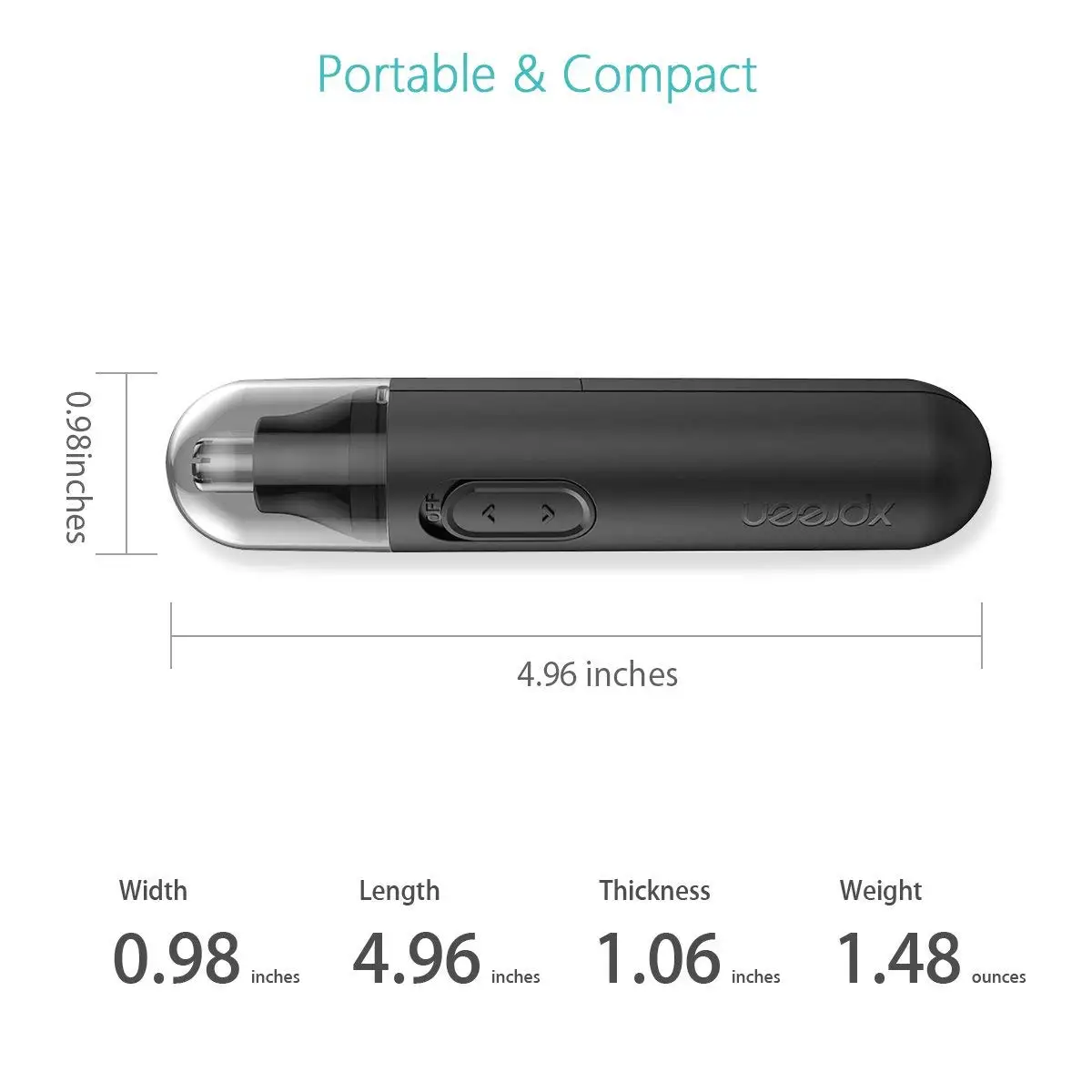 

Xpreen Nose Trimmer Nose Hair Trimmer High-Speed Rotating Waterproof ABS Hair Trimmer For Men