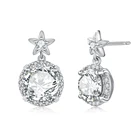 Серьги с муассанитом Szjinao, 2 шт. х 2 шт., гвоздики для женщин, 925 пробы, серебряные серьги с бриллиантами Корейские украшения с цветком из драгоценных камней