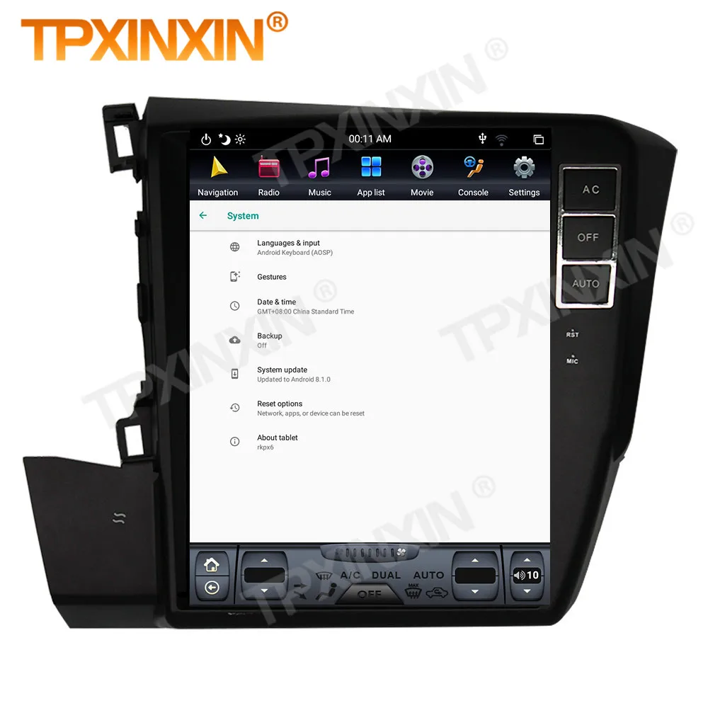 

128G Carplay 2 Din Android 9 Tesla Multimedia Stereo For Honda Civic 2012+ GPS Navi IPS BT Audio Radio Receiver Player Head Unit