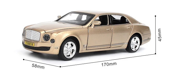 1/32 модель автомобиля из сплава Mulsanne, игрушка, 6 открывающихся дверей, металлическая автоматическая модель литья под давлением, имитирующая светильник, детский подарок для коллекции игрушек