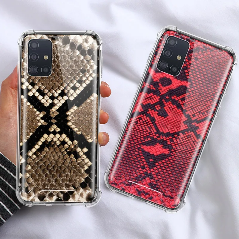 

Snake Skin Printing Case for Samsung Galaxy A71 A51 M31 A41 A31 A21 A11 A01 M51 M21 M11 Airbag Anti Housing Phone Covers