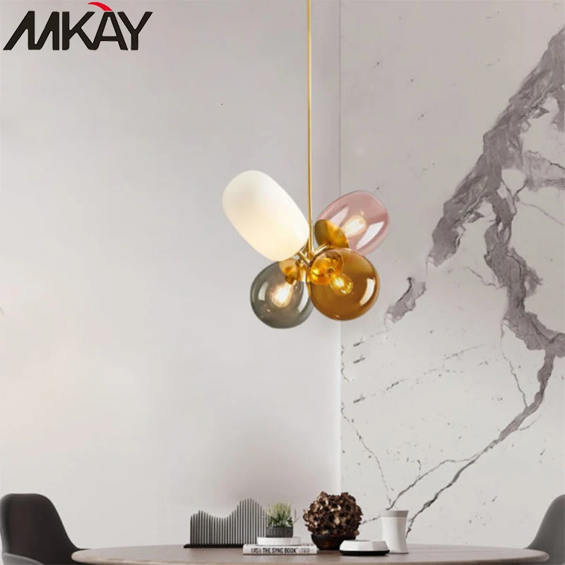 Цветная люстра стеклянная ручной работы для дома/кофейного бара скандинавский