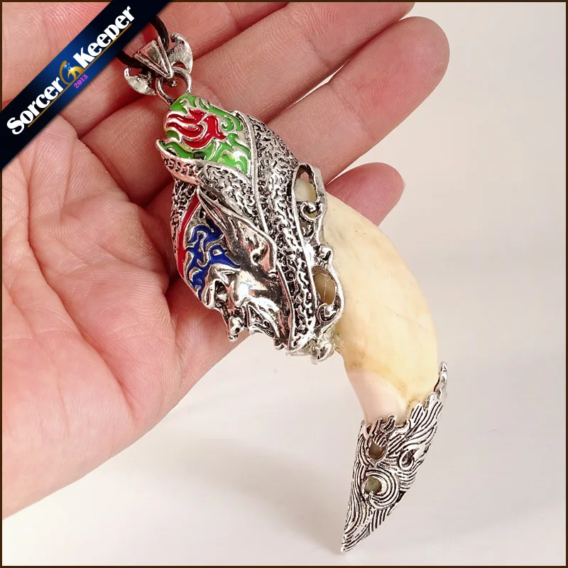 Мужская Орда амулет, ожерелье, тибетский амулет, клыки, настоящая кость, натуральный зуб, винтажное серебро, волк, зуб, подвеска, подвеска