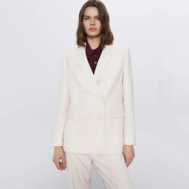 Женский блейзер с длинным рукавом ZA модный однотонный Повседневный офисный