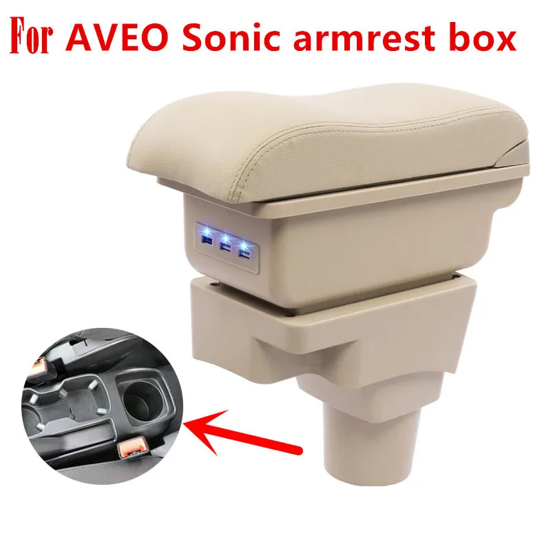 Подлокотник для Chevrolet Sonic / Aveo 2012 2016 центральный подлокотник консоли контейнер