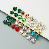 long colorful crystal big water rhinestone drop earrings for brides new elegant dinner party dangle earring jewelry