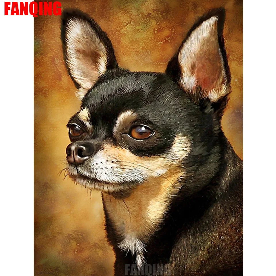 

Алмазная живопись для домашних животных, картина 5d «сделай сам» для чихуахуа, собаки, вышивка крестиком, полностью квадратная/круглая вышив...