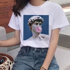Дэвид Микеланджело картина маслом футболка для женщин Harajuku Ullzang забавная футболка эстетику гранж футболка 90s, графичный Топ Футболки женские