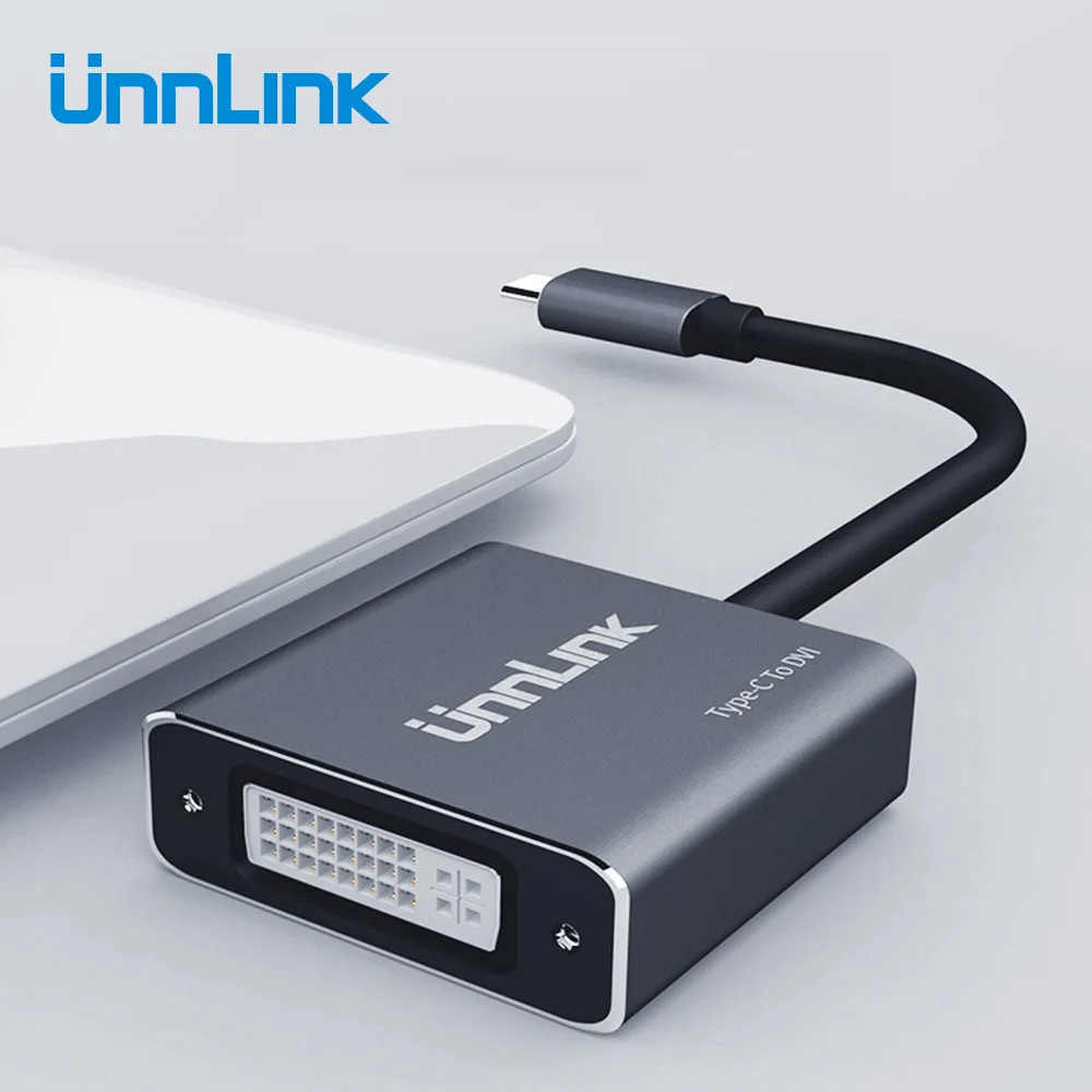 Кабель преобразователь Unnlink USB C на DVI Type FHD1080P 60 Гц Thunderbolt 3 адаптер для Macbook p20 p30 Galaxy