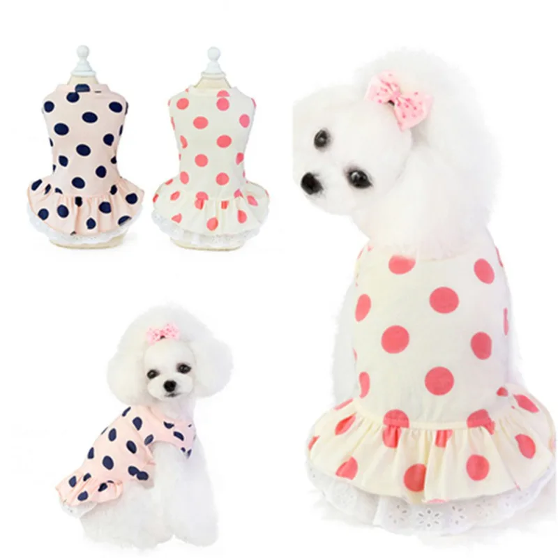 

Pet Dog Clothes Dog Spring And Summer Polka Dot Skirt Pet Costume Dog Clothing Small Dogs Dress Outfit For Pets Clothing