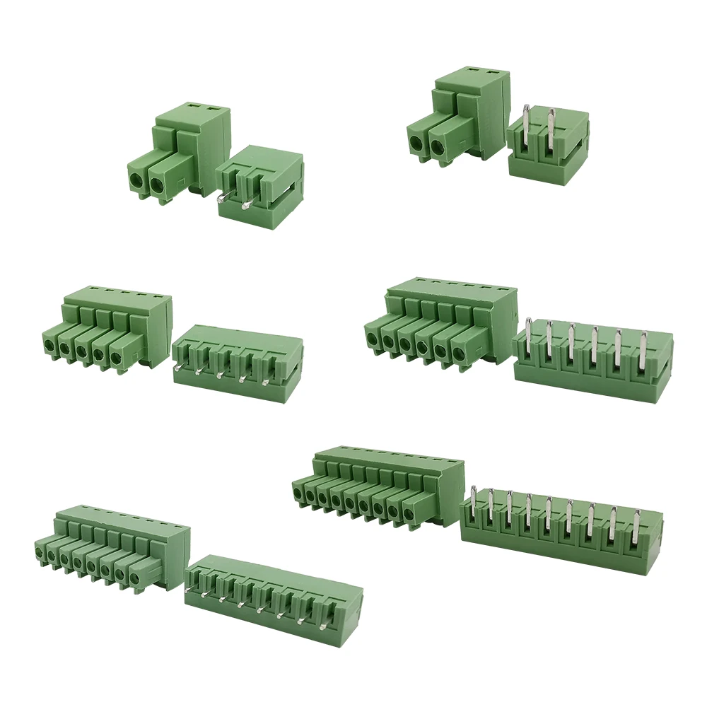 

15EDG Pitch 3.5/3.81/3.96/5.08mm KF2EDG PCB Screw Terminal Block Male Female Wire Connector 2/3/4/5/6/7/8/9/10/12Pin Plug Socket