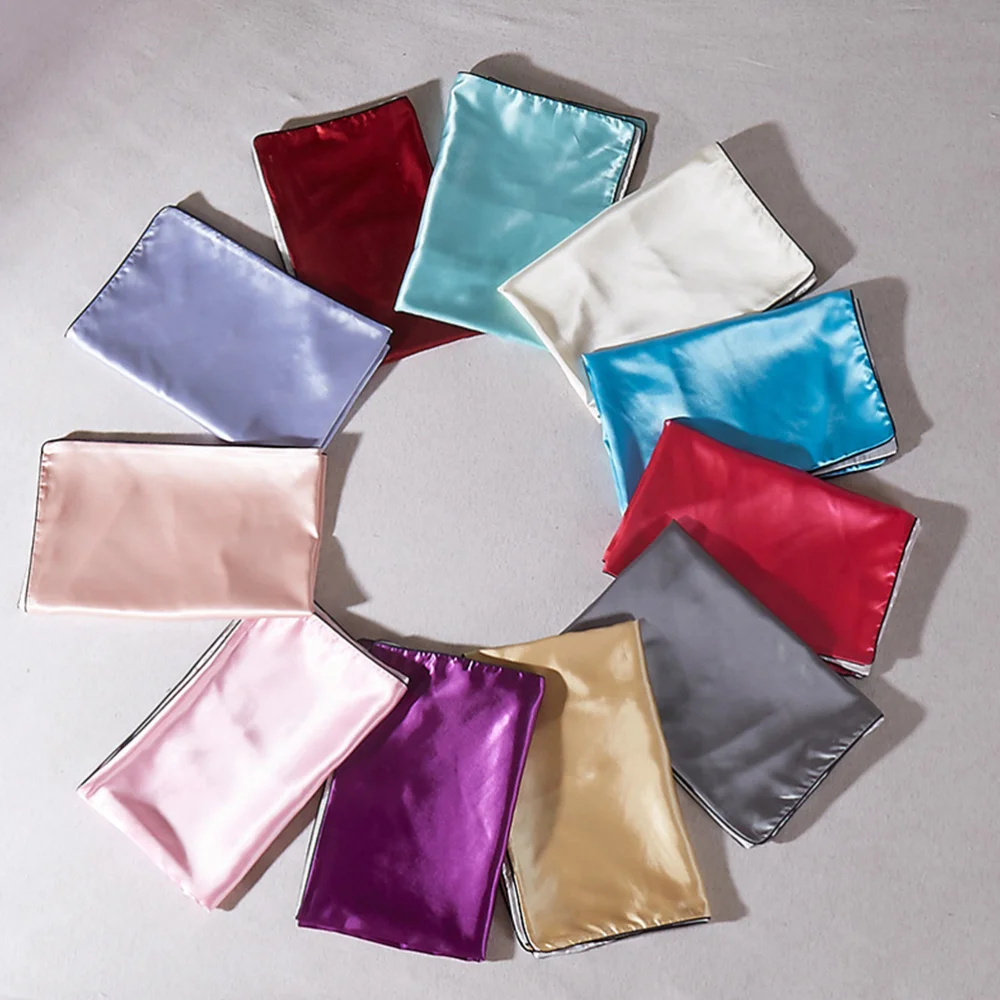 

2Pc Silk Pillow Case Ice Silk Soft Mulberry Pillowcase Cover Square Pillow Cover Plain Color Pillow Home )