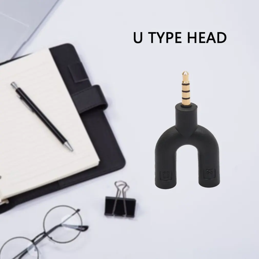 3.5mm U-shape Earphone Adapter Double Jack Plug Stereo Headphone Splitter For PC/MP3 Smartphone Player Audio Cables | Электроника