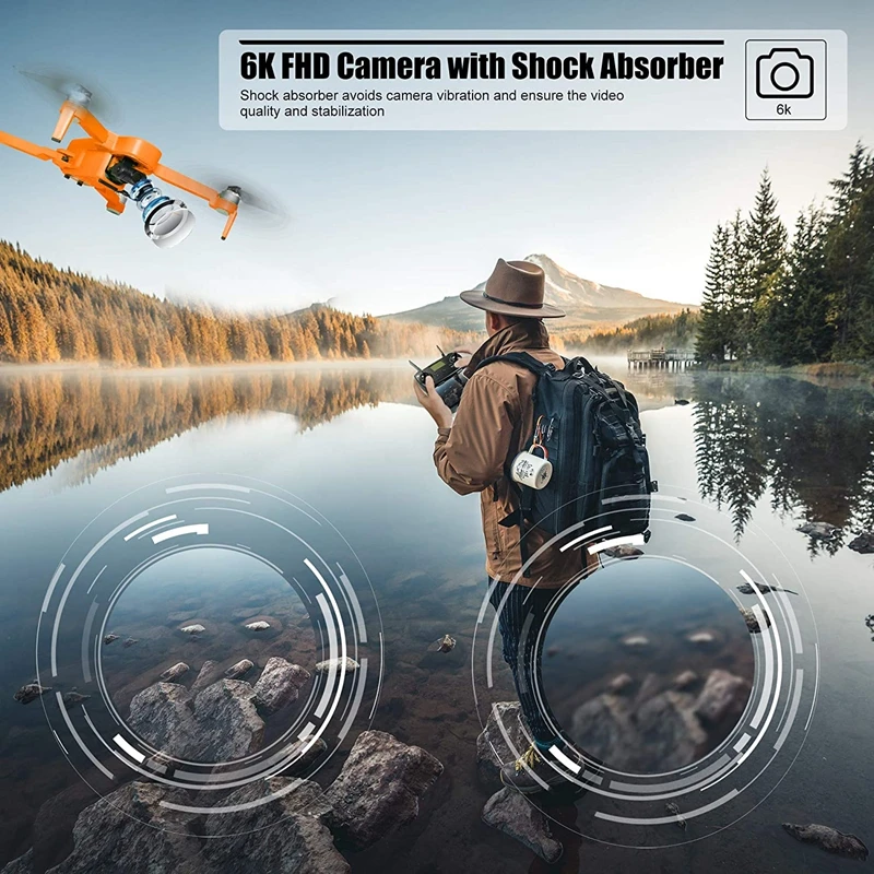 JJRC-Dron X17 5G con WiFi, cuadric&oacute;ptero plegable con c&aacute;mara HD 6K, 2 ejes, card&aacute;n, GPS, posicionamiento de flujo &oacute;ptico, Motor sin escobillas, juguete RTF-2