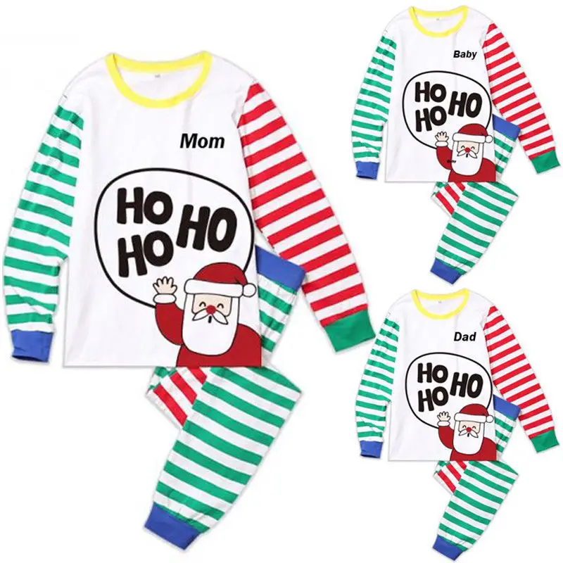 Рождественские пижамы семейные вечерние костюмы футболка с длинными рукавами и