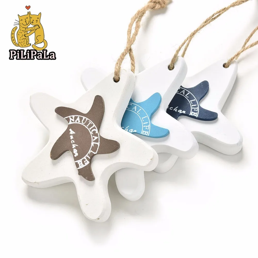 Средиземноморская деревянная подвесная рыба деревня украшенная животными