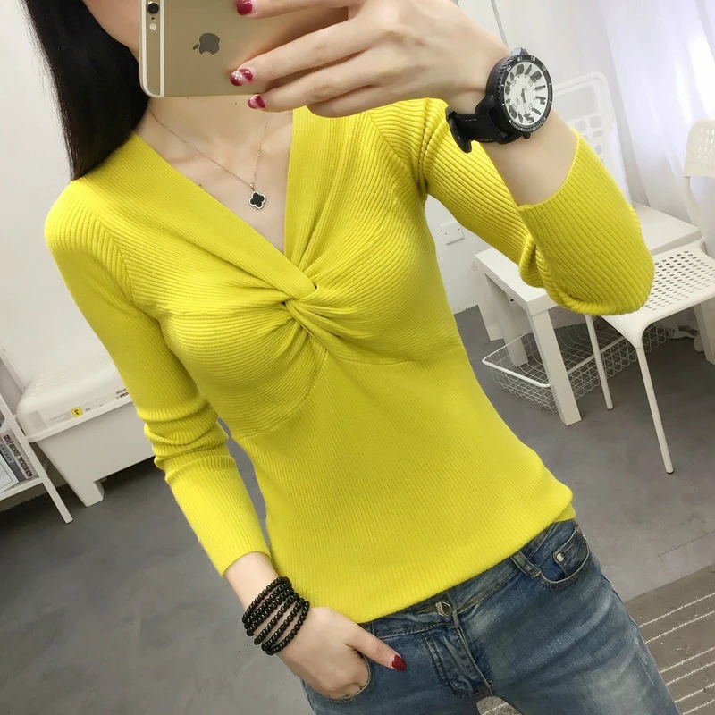 Легкий осенне-зимний свитер с люрексом Женский пуловер длинными рукавами