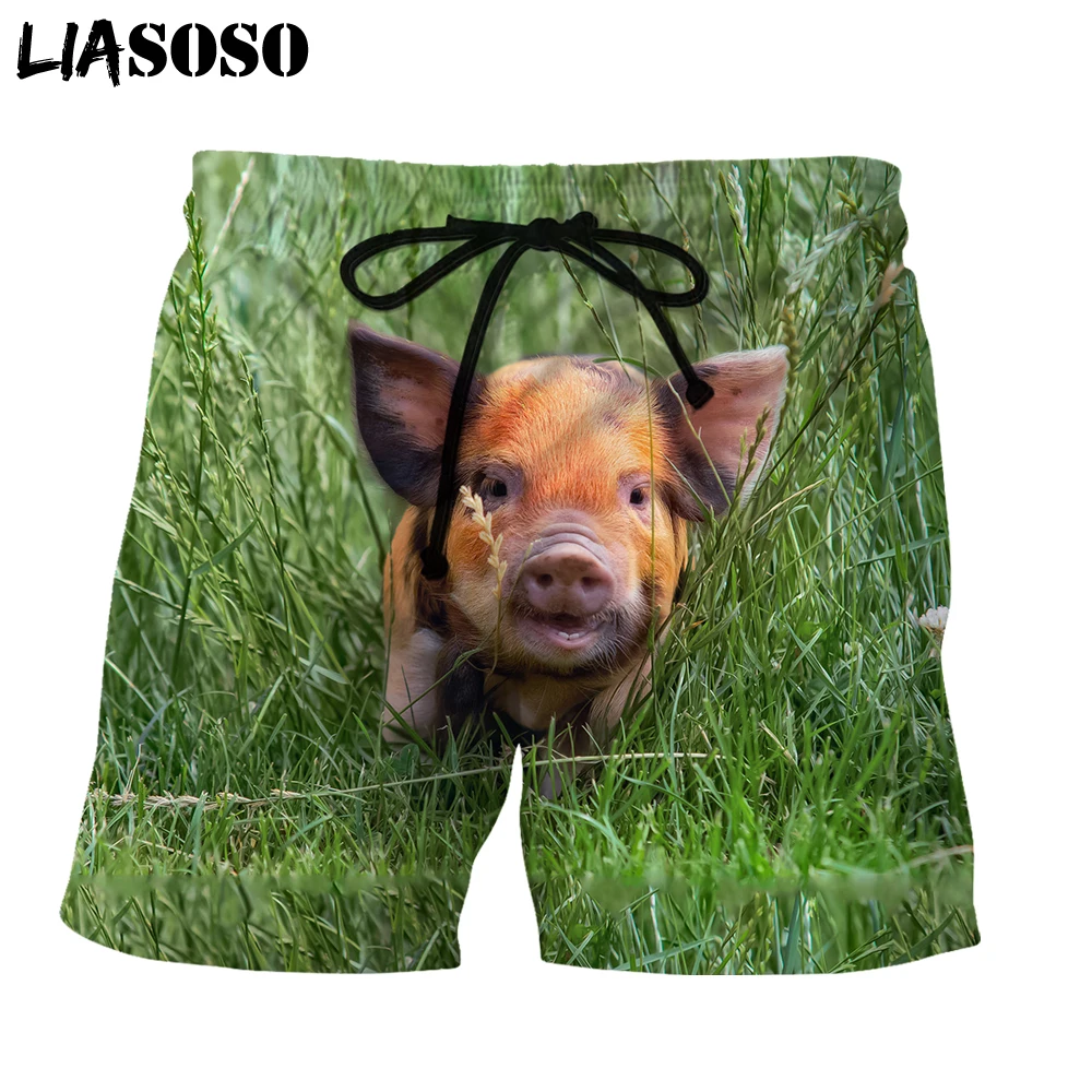 

LIASOSO Animal Pet Pig Shorts 3D Printing Men's Women's Shorts Oversized Beach Casual Shorts New Kawaii Capable Cool Comfortable