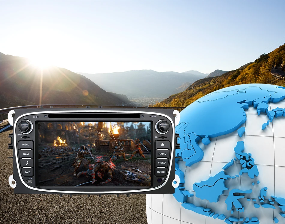 Eunavi 2 din Android 9 автомобильный DVD мультимедийный плеер gps для FORD Focus Mondeo S-MAX C-MAX Galaxy 4G 64G TDA7851 ips авто радио fm