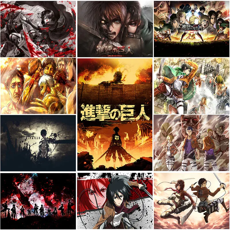 

Classic Anime Attack On Titan Posters And Prints Japanese Animation Cartoon Canvas Painting HD Wall Art Pictures Home Decoration