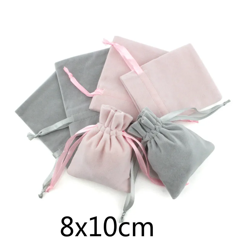 10 шт. 8x10 см фланелевые подарочные сумки браслет ожерелье Ювелирная упаковка шикарные мешочки с завязками Свадебные украшения для вечеринок