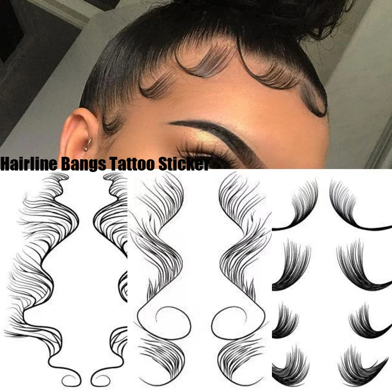 Женские Стикеры для волос с челкой наклейки краями черные Детские края временные