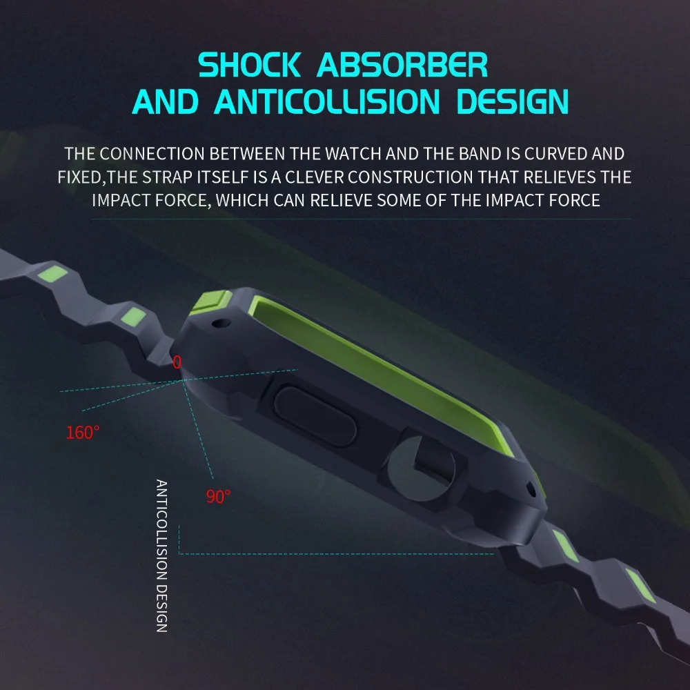 Анти-осенний защитный чехол с ремешком для Apple Watch 4 5 44 мм 40 силиконовый браслет