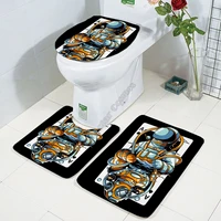 galaxy astronaut three piece set 3d printed bathroom pedestal rug lid toilet cover bath mat set drop shipping 2