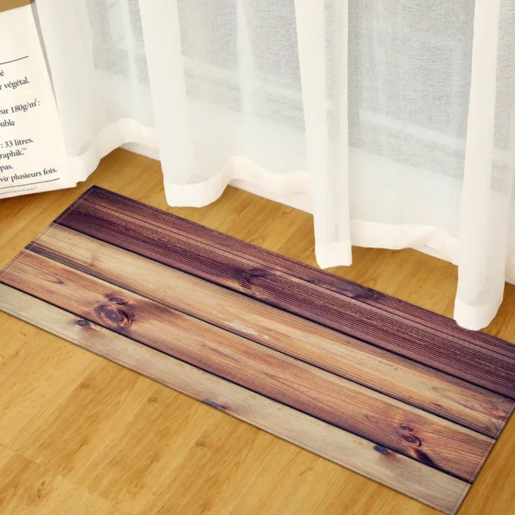 Прямоугольные коврики с деревянным рисунком для коридора входной двери гостиной