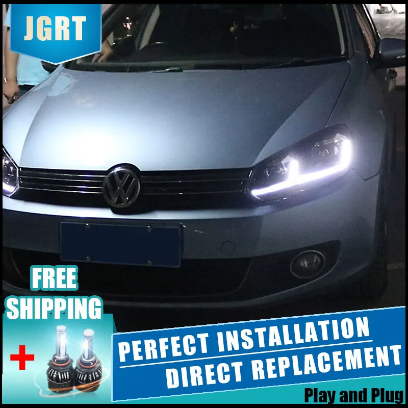 2 шт. светодиодный фары для VW Гольф 6 2010 2013 Автомобильный свет двойной ксеноновые