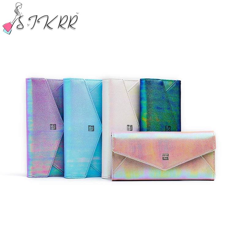 

S.IKRR Женская Фотосумка, кошелек на застежке, Длинные кошельки на молнии, держатель для карт, лазерные женские кошельки из искусственной кожи,...