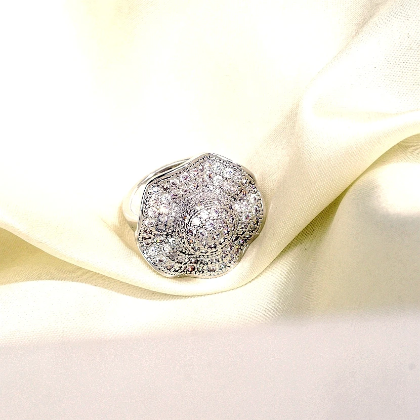 Винтажные Цветочные популярные кольца уникальные большие для женщин золотого