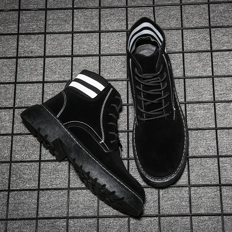 

Man Fashion Shoes Short Boots Solid Color Retro Shoes