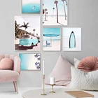 Современные синие пляжные фотографии печать на холсте картина тропическая Береговая галерея настенные картины для гостиной домашний декор плакаты