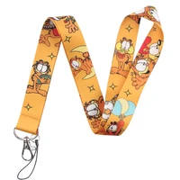 fd0357 cats lanyard neck strap rope for mobile cell phone id card badge holder with keychain keyring