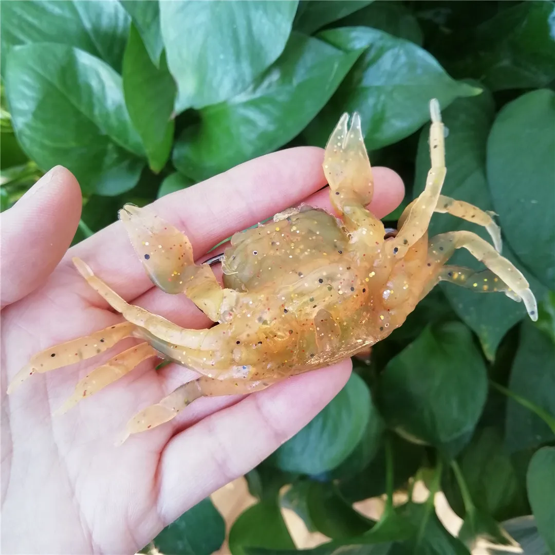 

10pcs 32.4g Silicone Bait with lead inside 3D Simulation Crab Bait With Hook Sea Fishing Bait Tackle