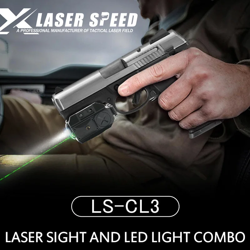 Laserspeed лазерный тактический прицел зеленый луч и Глок светодиодный светильник
