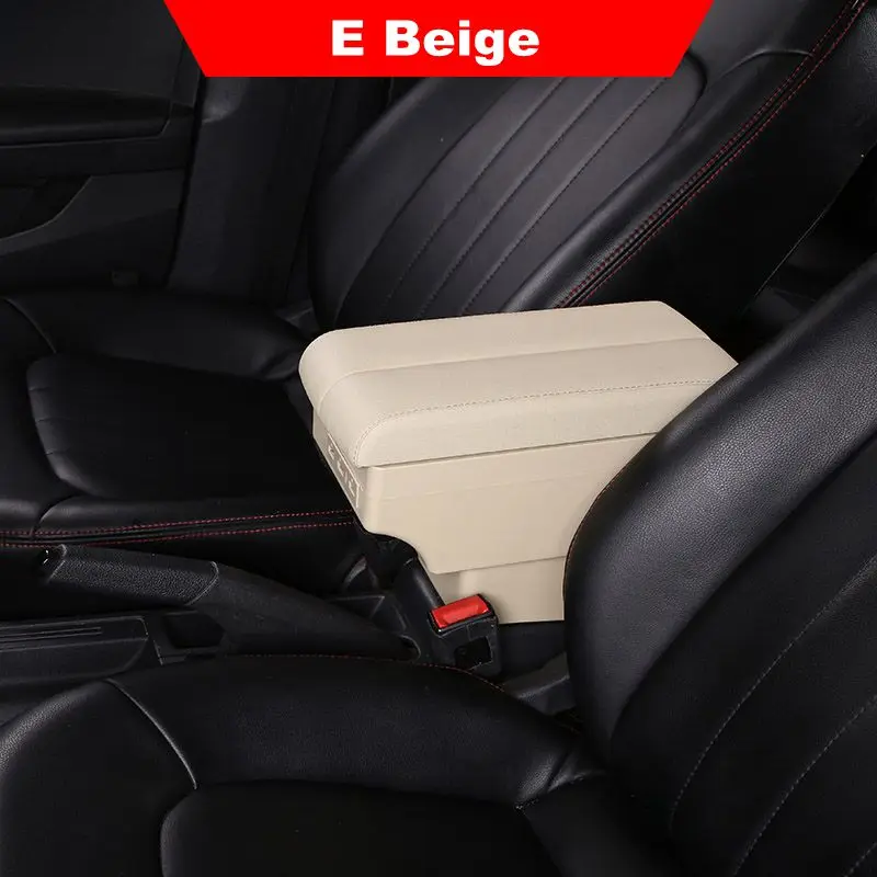 Ящик для хранения для Suzuki Swift 2005- подлокотник USB коробка с подстаканником аксессуары для салона автомобиля - Название цвета: E Beige